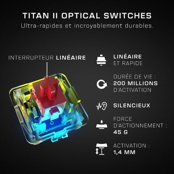 Turtle Beach Vulcan II Max Linear – Titan II Optical Red – Noir – Image 2